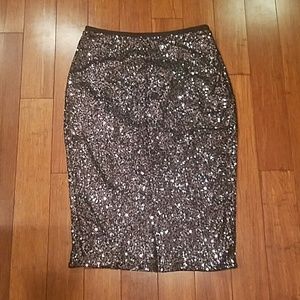 Sparkly sequin pencil skirt.